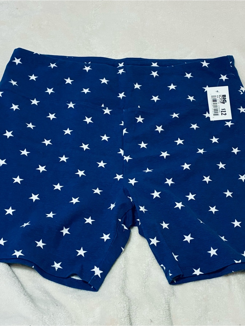 NWT Navy Blue Star Print Biker Shorts Size XL